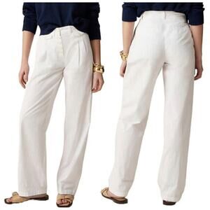 J Crew Pleated Button Front 100% Cotton Chino Pants US Women's 14 Plus New